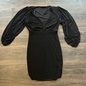 Black dress with balloon sleeves.  brand new